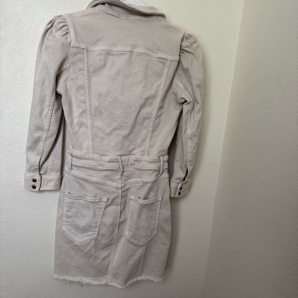 MOTHER Off-White Denim Mini Dress - Picture 8 of 9